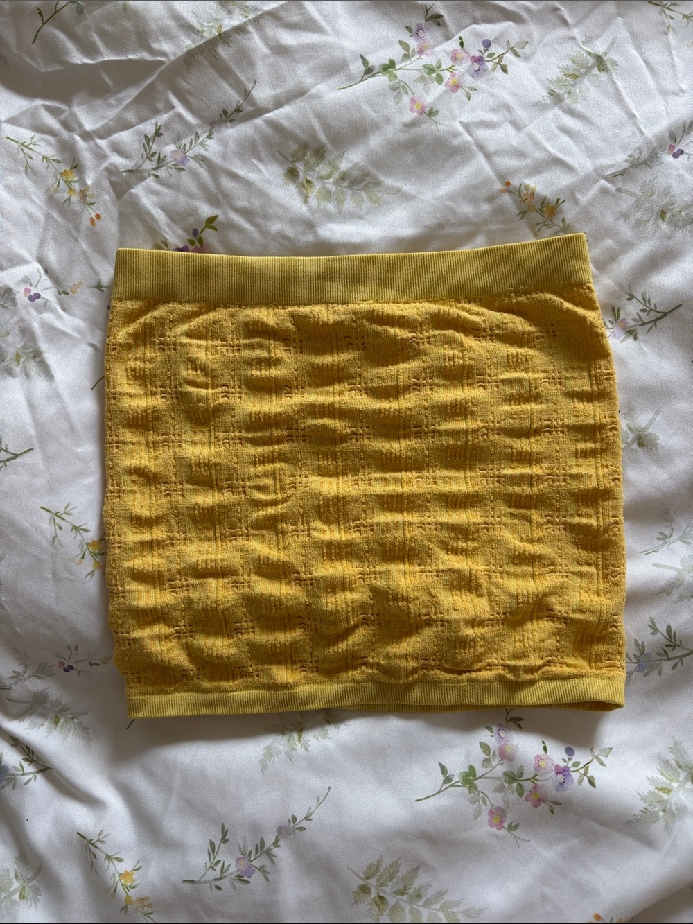 Urban Outfitters Mustard Yellow Textured Knit Mini Skirt